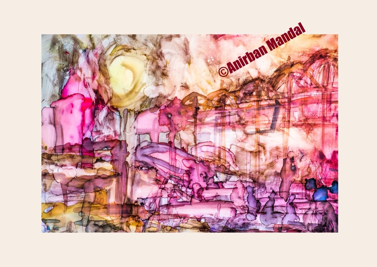 Dashashwamedh, alcohol ink artwork by Anirban Mandal