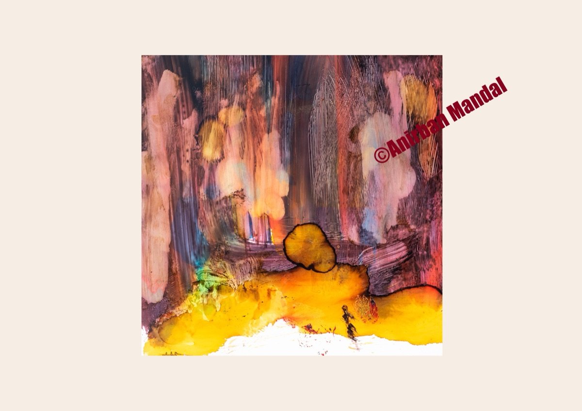 Girl in the Enchanting Forest, alcohol ink artwork by Anirban Mandal